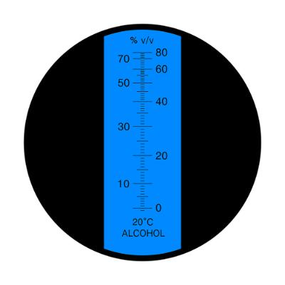 Refraktometer Alkohol (Volumeprocent v/v)  med 